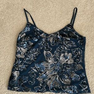 WHBM blue sequin camisole